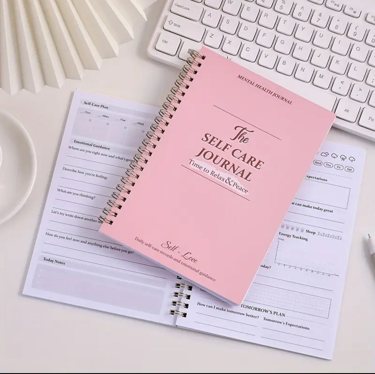 50 Sheets Undated Pink Daily Self-Care Journal