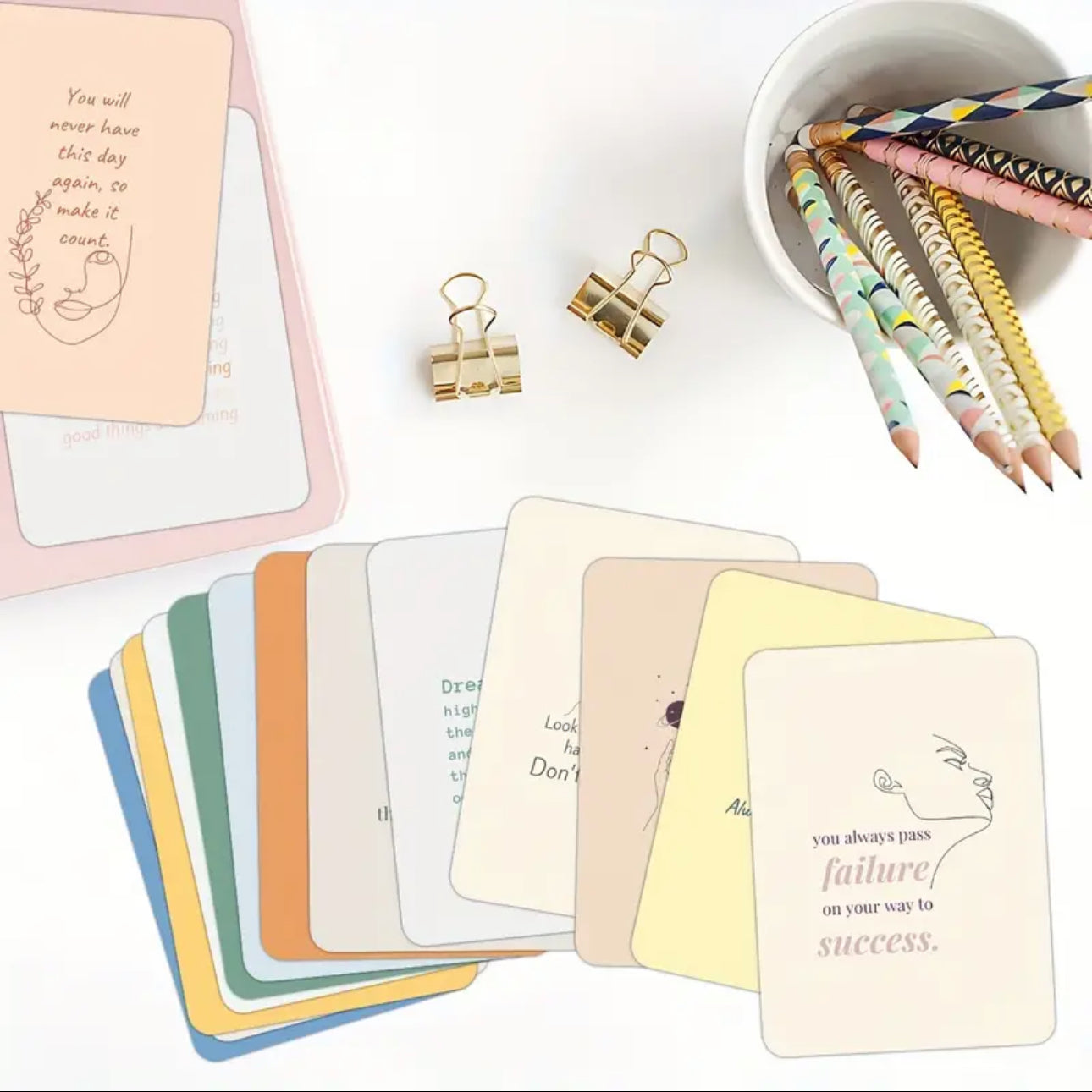 30pcs Inspirational Affirmation Cards for Mindfulness & Mental Health