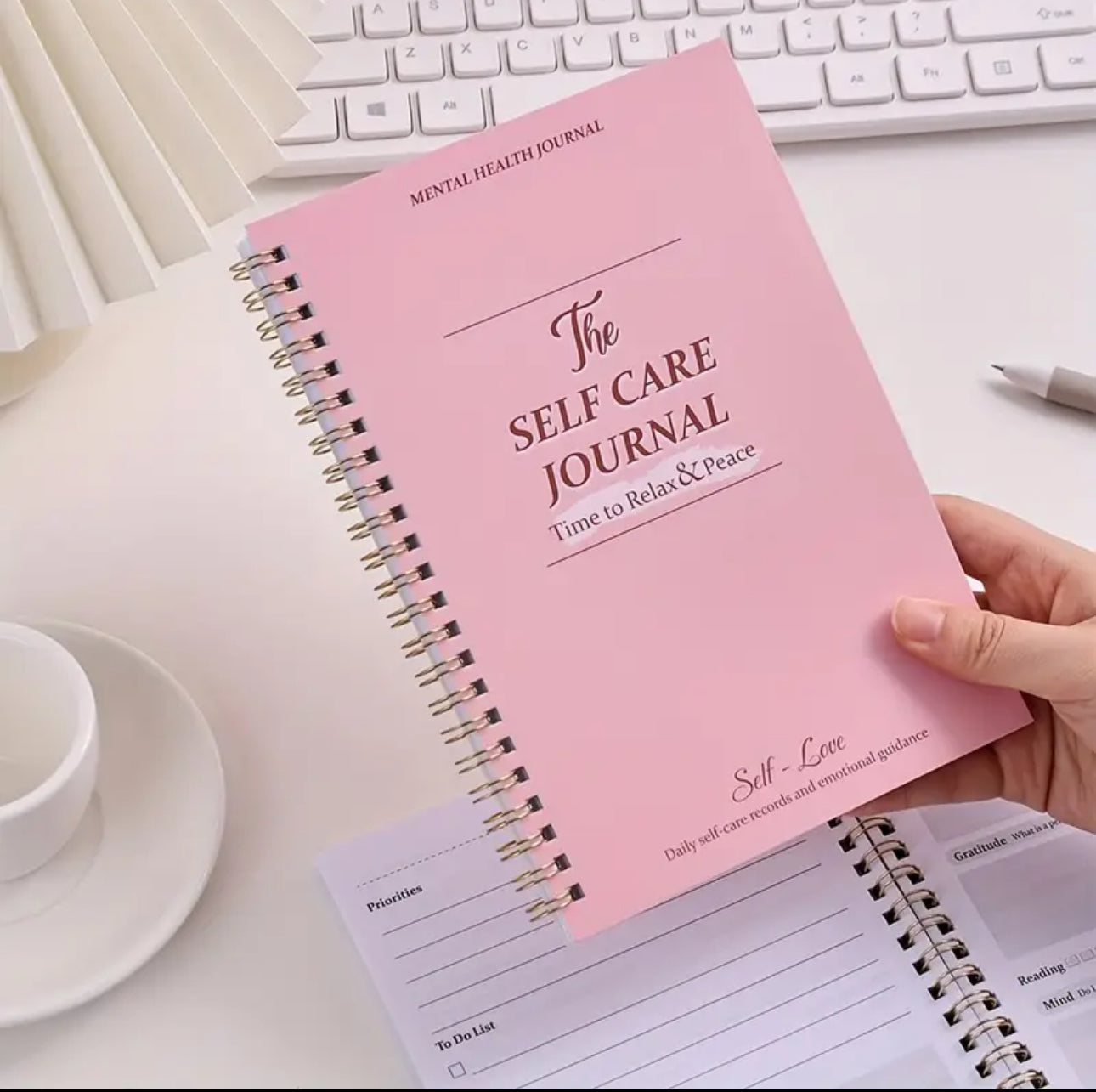 50 Sheets Undated Pink Daily Self-Care Journal