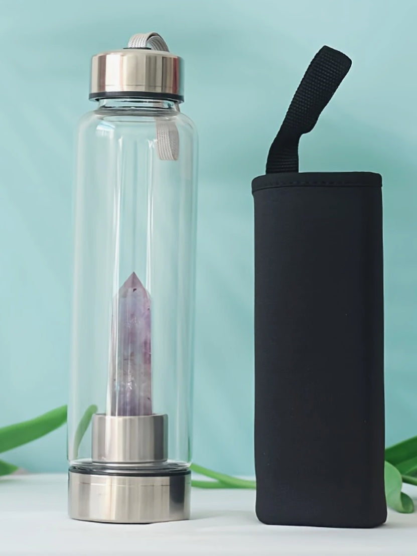 1pc Natural Crystal Gemstone Water Bottle