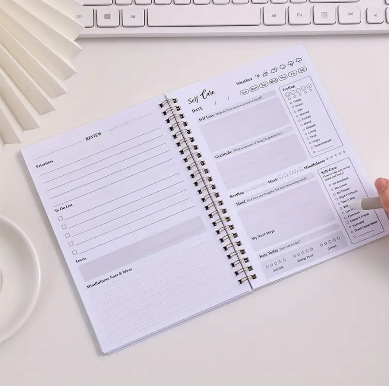 50 Sheets Undated Pink Daily Self-Care Journal